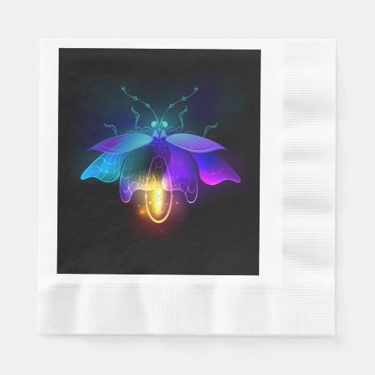 Neon Firefly op zwart Servet (Voorkant)