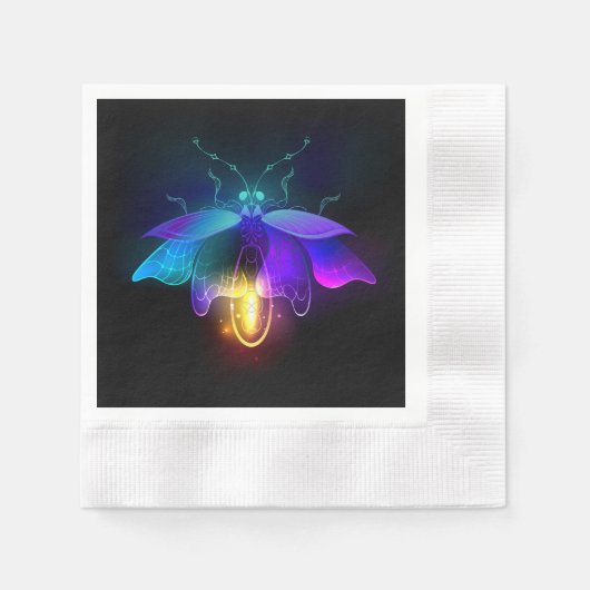 Neon Firefly op zwart Servet (Voorkant)