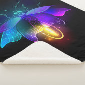 Neon Firefly op zwart Sherpa Deken (3/4)