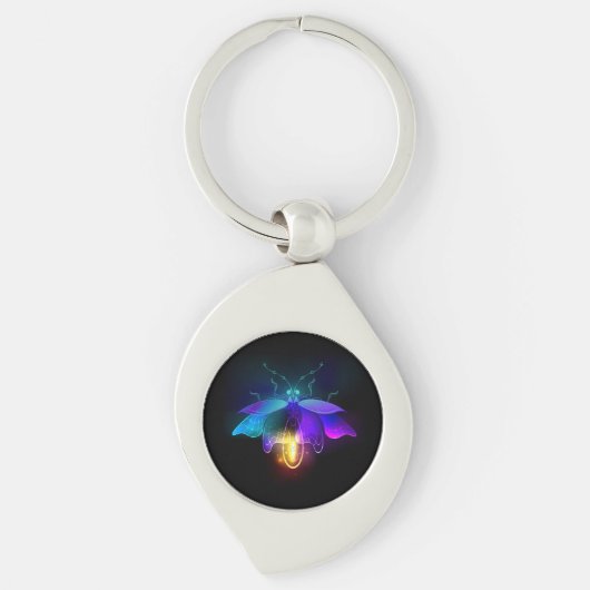 Neon Firefly op zwart Sleutelhanger (Voorkant)
