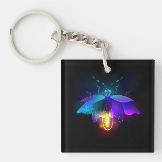 Neon Firefly op zwart Sleutelhanger (voorkant)