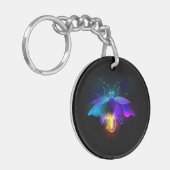 Neon Firefly op zwart Sleutelhanger (Voorkant Links)