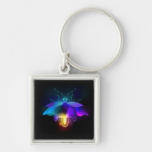 Neon Firefly op zwart Sleutelhanger (Voorkant)
