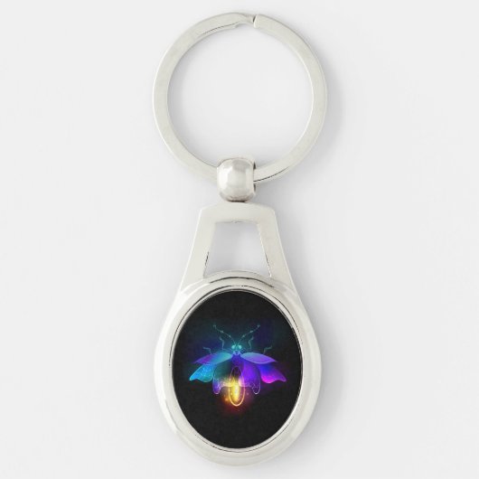 Neon Firefly op zwart Sleutelhanger (Voorkant)