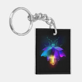 Neon Firefly op zwart Sleutelhanger (Voorkant Links)