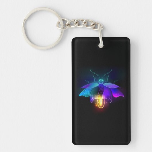 Neon Firefly op zwart Sleutelhanger (Voorkant)