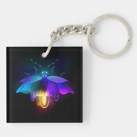 Neon Firefly op zwart Sleutelhanger (Achterkant)