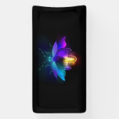 Neon Firefly op zwart Spandoek (Verticaal)