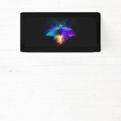Neon Firefly op zwart Spandoek (Insitu)