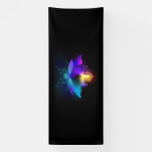 Neon Firefly op zwart Spandoek (Verticaal)