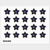 Neon Firefly op zwart Ster Sticker (Vel)