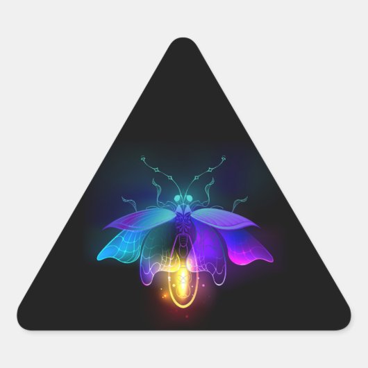 Neon Firefly op zwart Sticker (Voorkant)