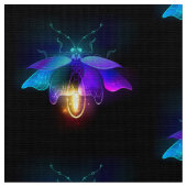 Neon Firefly op zwart Stof (Close Up)