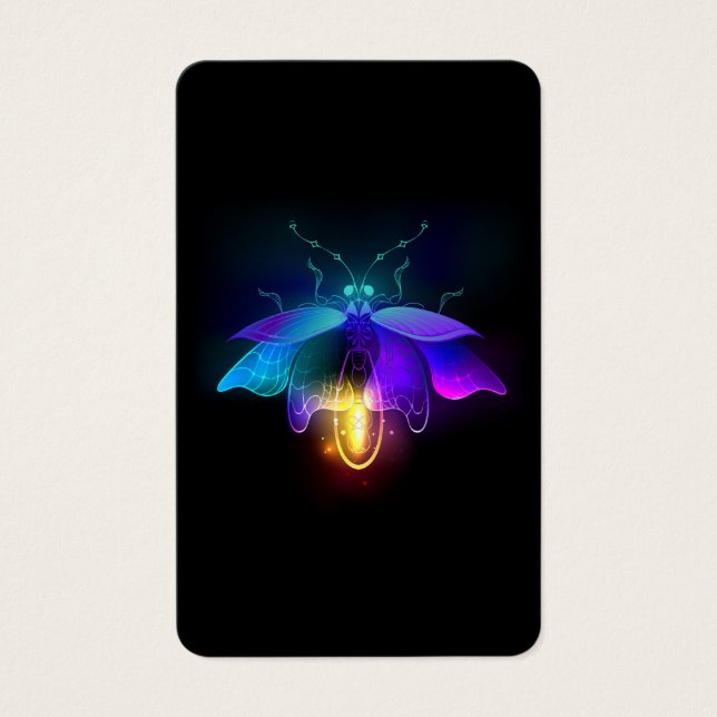 Neon Firefly op zwart Visitekaartje (Voorkant)