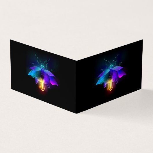 Neon Firefly op zwart Visitekaartje (Buitenkant)