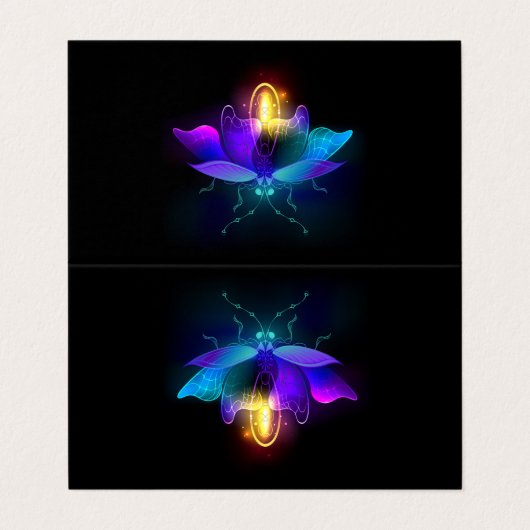 Neon Firefly op zwart Visitekaartje (Buitenkant ongevouwen)