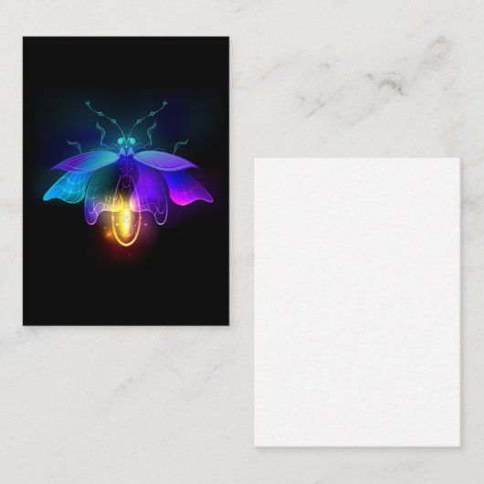 Neon Firefly op zwart Visitekaartje (Voorkant / Achterkant)