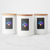 Neon Firefly op zwart Voedselcontainer Etiket (Flessen)