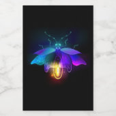 Neon Firefly op zwart Voedselcontainer Etiket (Enkel label)