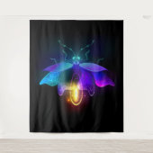 Neon Firefly op zwart Wandkleed (Voorkant)