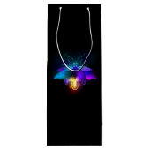 Neon Firefly op zwart Wijn Cadeautas (Achterkant)
