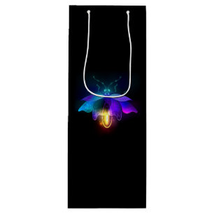 Neon Firefly op zwart Wijn Cadeautas