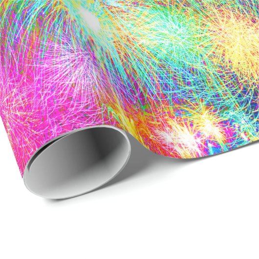 Neon Fireworks Cadeaupapier (Rol Hoek)
