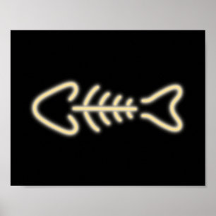 Neon Fish-Botten Poster