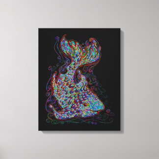 Neon Fish Canvas Afdruk