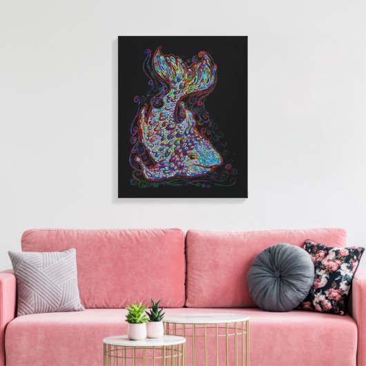 Neon Fish Canvas Afdruk (Insitu (Woonkamer))