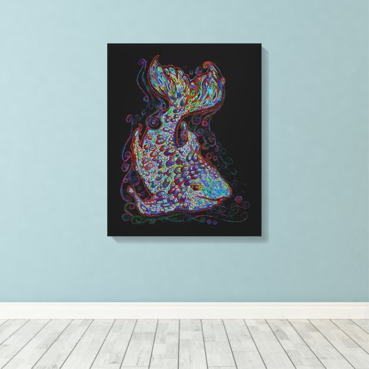 Neon Fish Canvas Afdruk (Insitu (Houten vloer))