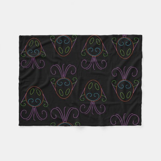 Neon Fish Fleece Deken (Voorkant (Horizontaal))