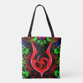 Neon Flame Mandala Pattern Tote Bag (Achterkant)
