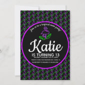 Neon Flamingo Glowfeest Tropisch Paars Kaart (Voorkant)