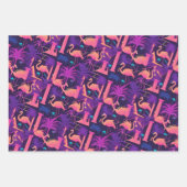 Neon Flamingo Palm Trees vaporwave esthetisch Inpakpapier Vel (Voorkant 2)