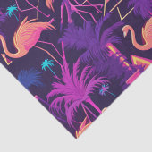 Neon Flamingo Palm Trees vaporwave esthetisch Tissuepapier (Detail)