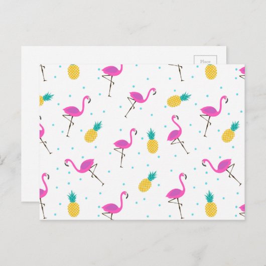 Neon Flamingo's 2 2 Briefkaart (Voorkant / Achterkant)