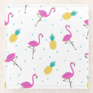 Neon Flamingos 2 2 Glazen Onderzetter