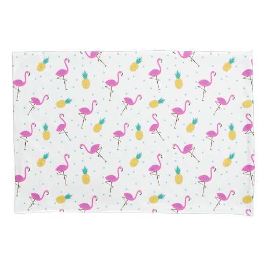 Neon Flamingos 2 Kussensloop (Voorkant-Links)