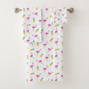 Neon Flamingos Bad Handdoek