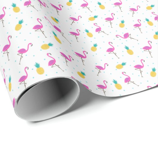 Neon Flamingos Cadeaupapier (Rol Hoek)