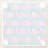 Neon Flamingos Glazen Onderzetter (Achterkant)