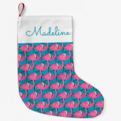 Neon Flamingos | Jouw namen toevoegen Kleine Kerstsok (Voorkant)