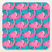 Neon Flamingos Kartonnen Onderzetters (Voorkant)