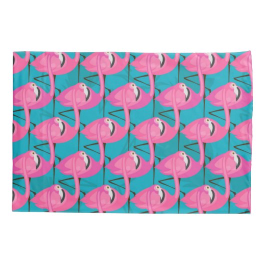 Neon Flamingos Kussensloop (Achterkant-Links)