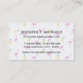 Neon Flamingos | Monogram 2 Visitekaartje (Achterkant)