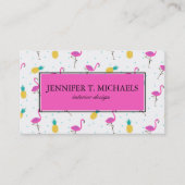 Neon Flamingos | Monogram 2 Visitekaartje (Voorkant)