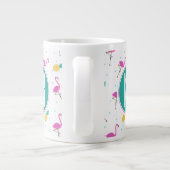 Neon Flamingos | Monogram Grote Koffiekop (Achterkant)