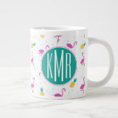 Neon Flamingos | Monogram Grote Koffiekop (Rechts)