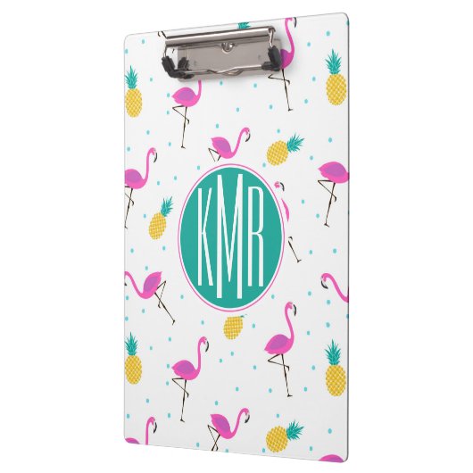 Neon Flamingos | Monogram Klembord (Links)